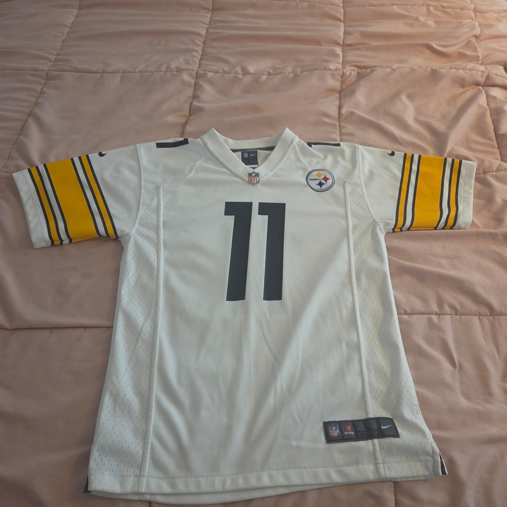 Nike Pittsburgh Steelers Chase Claypool 11 Youth Large White On Field Jersey